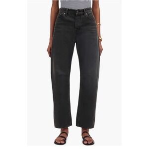 Madewell The Darted Barrel-Leg Jean in Lunar Denim Washed Black Size 27
